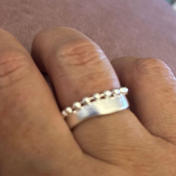 The Modern Chain Ring adjustable in 925 silver - Picture 1 of 9
